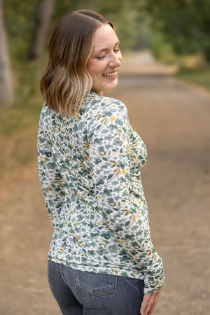 Blair Long Sleeve Top - Green Floral by Michelle Mae