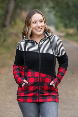 Colorblock Fullzip - Plaid and Stripes by Michelle Mae