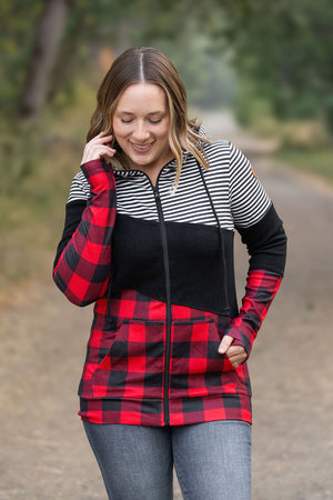 Colorblock Fullzip - Plaid and Stripes by Michelle Mae