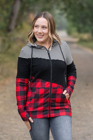 Colorblock Fullzip - Plaid and Stripes by Michelle Mae