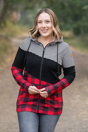 Colorblock Fullzip - Plaid and Stripes by Michelle Mae