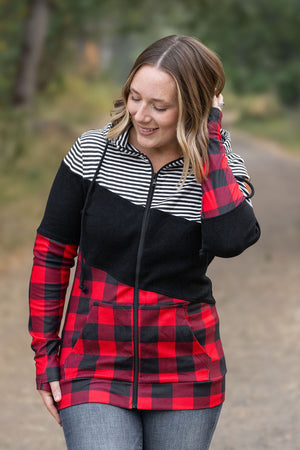 Colorblock Fullzip - Plaid and Stripes by Michelle Mae