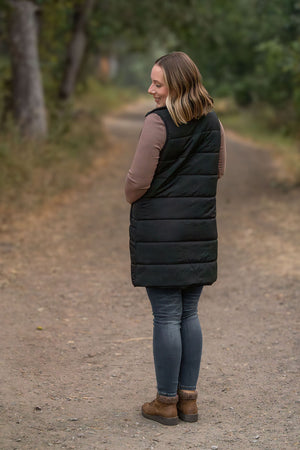 Harlow Long Vest - Black by Michelle Mae