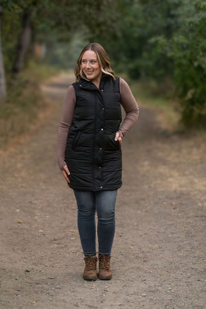 Harlow Long Vest - Black by Michelle Mae