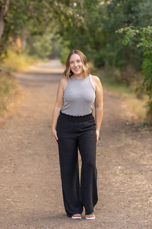 Presley Palazzo Pants - Black Wide Leg Pants by Michelle Mae