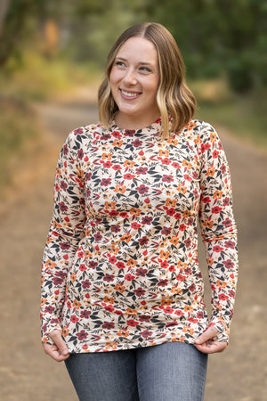 Blair Long Sleeve Top - Red Floral by Michelle Mae