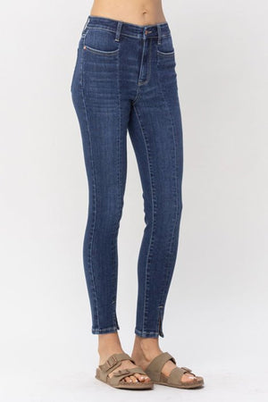 Judy Blue High Waist Front Seam Detail Slit Skinny Jean