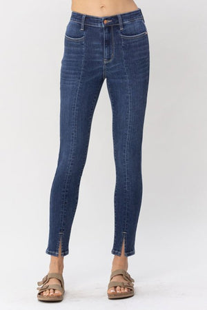 Judy Blue High Waist Front Seam Detail Slit Skinny Jean