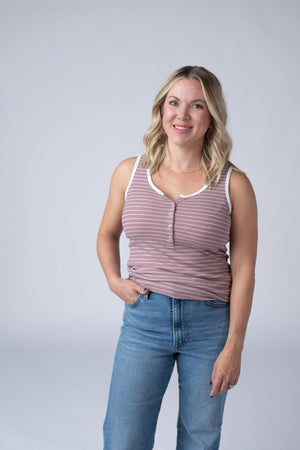 Shiloh Button Snap Tank - Dusty Rose by Michelle Mae