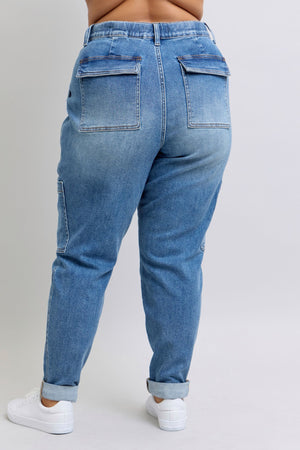 Judy Blue High Waist Cuffed Cargo Denim Jogger