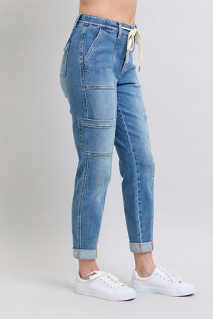 Judy Blue High Waist Cuffed Cargo Denim Jogger