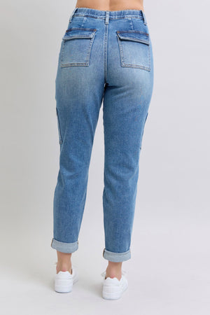 Judy Blue High Waist Cuffed Cargo Denim Jogger