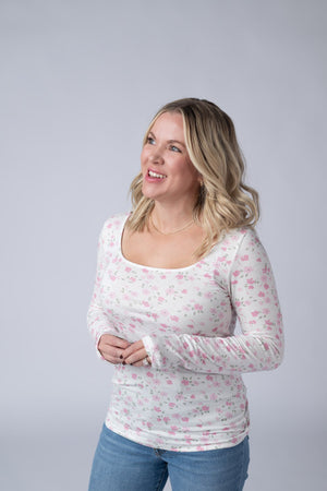 Alyssa Long Sleeve Top - Pretty in Pink Floral by Michelle Mae