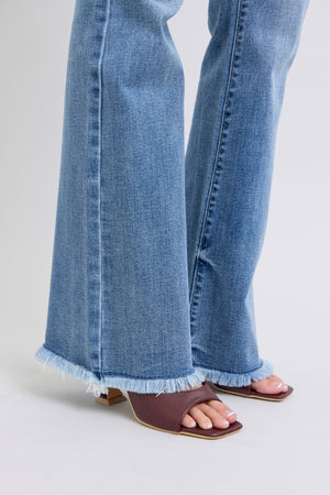 Judy Blue High Waist Frayed Hem Bootcut Jeans Tall