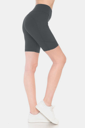 Biker Shorts High Waist Activewear in Charcoal by Leggings Depot