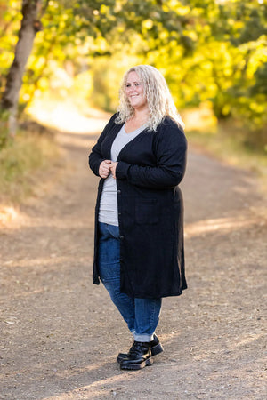 Knit Colbie Ribbed Cardigan - Black by Michelle Mae