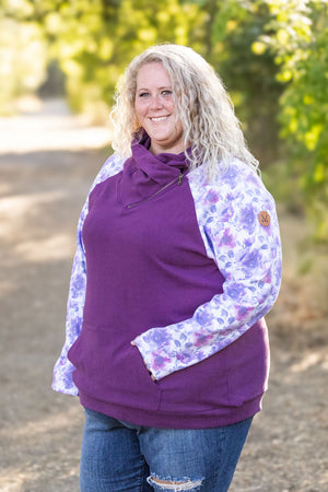 Zoey ZipCowl - Plum and Purple Floral by Michelle Mae