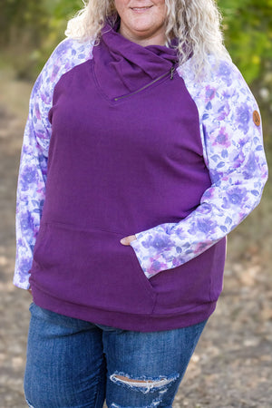 Zoey ZipCowl - Plum and Purple Floral by Michelle Mae