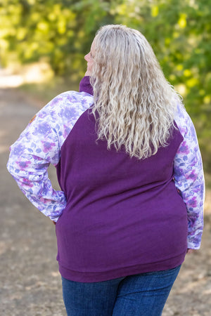 Zoey ZipCowl - Plum and Purple Floral by Michelle Mae