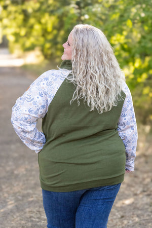 Zoey ZipCowl - Olive and Boho Floral by Michelle Mae