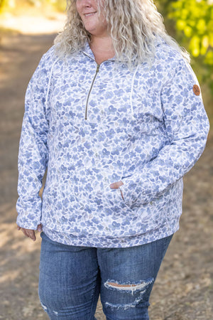 HalfZip Hoodie - Blue Floral by Michelle Mae