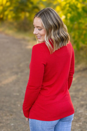 Leah Long Sleeve Top - Red by Michelle Mae