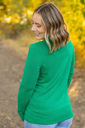 Leah Long Sleeve Top - Green by Michelle Mae