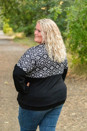 Natalie Pullover - Black Geometric by Michelle Mae