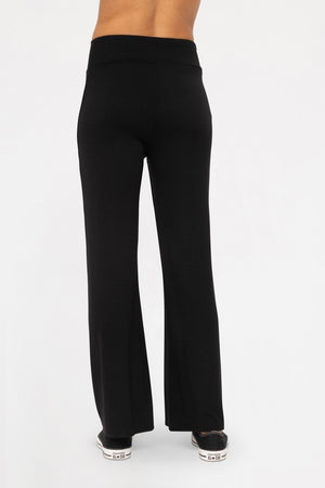 Mono B Cross Pleat Flare Pants Black