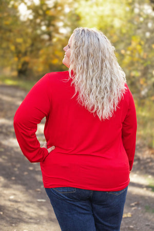 Leah Long Sleeve Top - Red by Michelle Mae