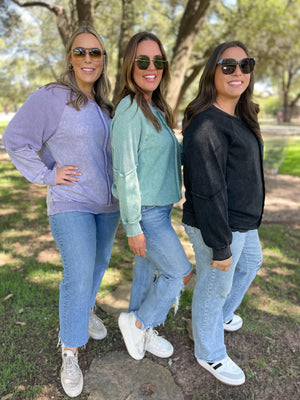 Best Selling Elliott Exposed Seam Sweatshirt in Beige or Black