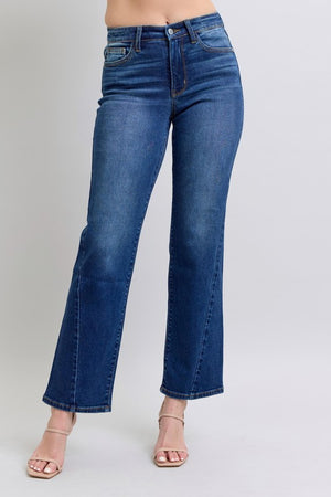 Judy Blue Mid rise Side Seam Detail Straight Leg Jeans