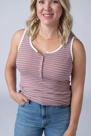 Shiloh Button Snap Tank - Dusty Rose by Michelle Mae