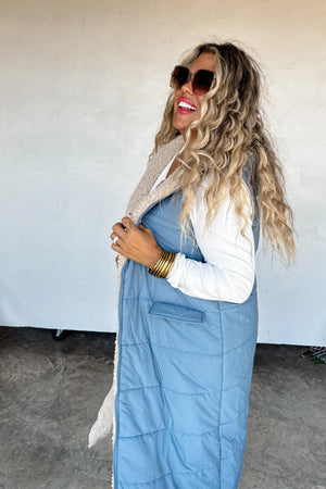 PREORDER: Reversible Sherpa Puffer Vest by Blakeley - 3 colors