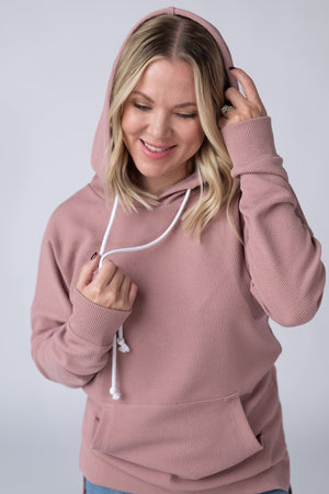 Kacey Ribbed Hoodie - Rose by Michelle Mae