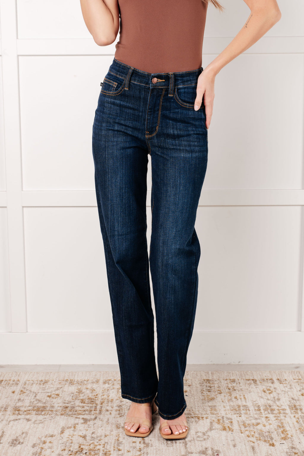 Judy Blue High Waist Classic Straight Leg Non Distressed Jeans