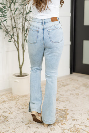 Judy Blue High Waist Tummy Control Slit Hem Slim Bootcut Jeans