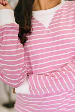 Almost Therapeutic Drop Shoulder Pullover in Candy Pink