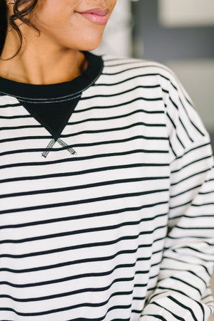 Almost Therapeutic Drop Shoulder Pullover in White and Black