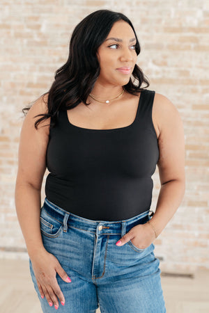 Always Right Square Neck Tank in Black by Rae Mode