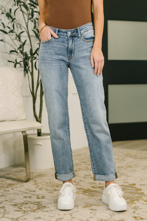 Judy Blue Mid Rise Boyfriend Jeans
