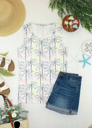 Ava Tank - Neon Palm by Michelle Mae