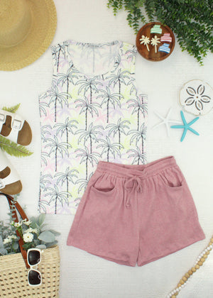 Candice Crinkle Shorts - Dusty Rose by Michelle Mae