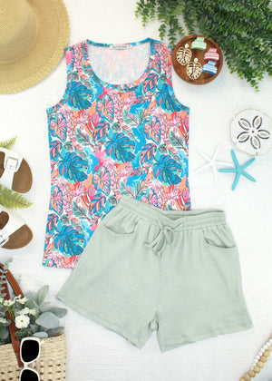 Ava Tank - Tropical Palm by Michelle Mae