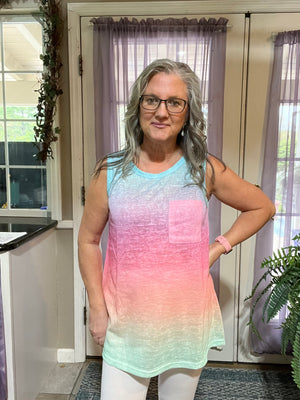 Gradient Rainbow Pocket Tank