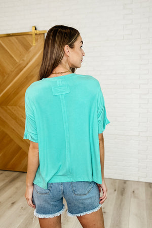 Zenana Bare Necessitee Relaxed Tee in Mint