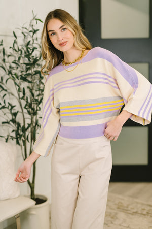 Barely Justified Striped Dolman Sleeve Top