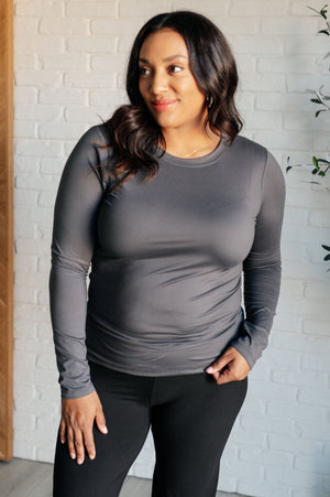 Zenana Basically Perfect Buttery Soft Tee in Ash Grey