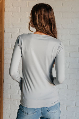 Zenana Basically Perfect Buttery Soft Tee in Light Grey