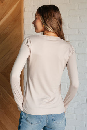 Zenana Basically Perfect Buttery Soft Tee in Sand Beige